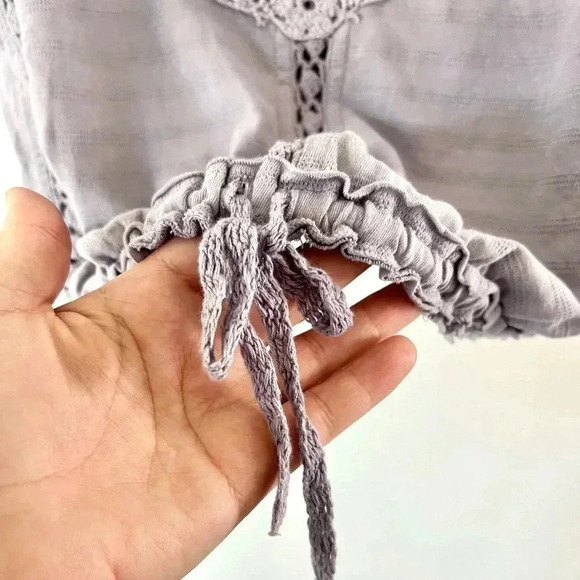 Free People Sweet Something Frosted Lilac Crochet Tank Top Size Small - Picture 4 of 11